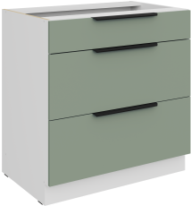 Unterschrank Aria - Aquamarin/Weiß - 80 D 3S BB