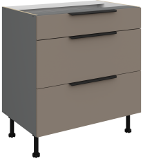 Unterschrank Aria - Sandgrau/Anthrazit - 80 D 3S BB