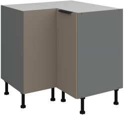 Unterer Eckschrank Aria - Sandgrau/Anthrazit - 90x90 DN 2F BB
