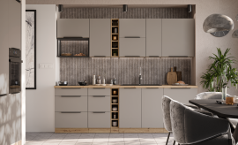 Küchenzeile Aria - Sandgrau/Artisan Eiche