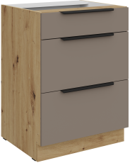Unterschrank Aria - Sandgrau/Artisan Eiche - 60 D 3S BB
