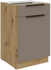 Unterschrank Aria - Sandgrau/Artisan Eiche - 50 D 1F 1S BB