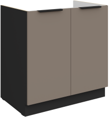 Unterschrank Aria - Sandgrau/Schwarz - 80 ZL 2F BB