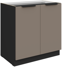 Unterschrank Aria - Sandgrau/Schwarz - 80 D 2F BB