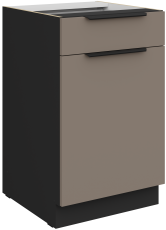 Unterschrank Aria - Sandgrau/Schwarz - 50 D 1F 1S BB