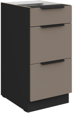 Unterschrank Aria - Sandgrau/Schwarz - 40 D 3S BB 