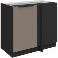 Unterschrank Aria - Sandgrau/Schwarz - 105 ND 1F BB