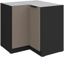 Unterschrank Aria - Sandgrau/Schwarz - 90x90 DN 2F BB
