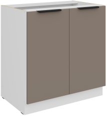 Unterschrank Aria - Sandgrau/Weiß - 80 D 2F BB