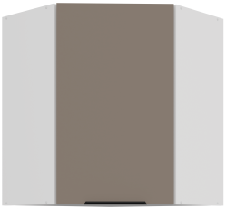 Obere Eckschrank Aria - sandgrau/weiß - 60x60 GN-72 1F (45°)