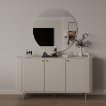 Stolarz Lempert - Wohnzimmer Ovalio – sandbeige