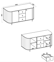 Stolarz Lempert - Kommode 2F 3S Ovalio – sandbeige