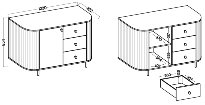 Stolarz Lempert - Kommode 1F3S Ovalio – sandbeige