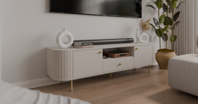 Stolarz Lempert - RTV-Kommode 2F1S Ovalio – Sandbeige