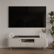 Stolarz Lempert - RTV-Kommode 2F1S Ovalio – Sandbeige