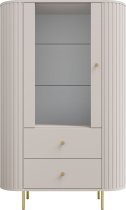 Vitrine 1F2S Ovalio – sandbeige