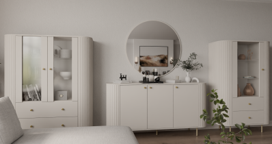 Stolarz Lempert - Vitrine 1F2S Ovalio – sandbeige