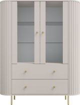 Stolarz Lempert - Vitrine 2F2S Ovalio – sandbeige