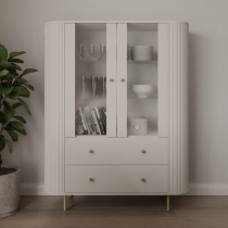 Stolarz Lempert - Vitrine 2F2S Ovalio – sandbeige