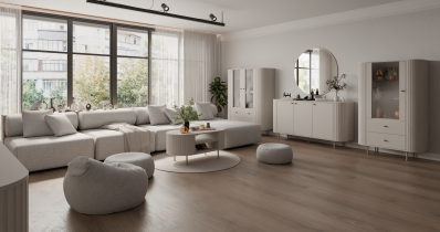 Stolarz Lempert - Vitrine 2F2S Ovalio – sandbeige