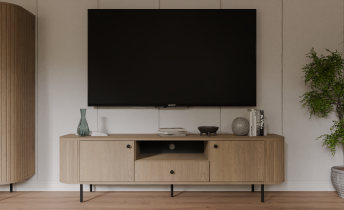 Stolarz Lempert - RTV-Kommode 2F1S Ovalio – Eiche Cremona