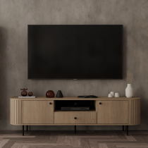Stolarz Lempert - RTV-Kommode 2F1S Ovalio – Eiche Cremona