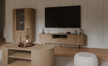 Stolarz Lempert - Vitrine 1F2S Ovalio – Cremona Eiche