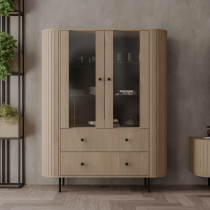 Stolarz Lempert - Vitrine 2F2S Ovalio – Cremona Eiche