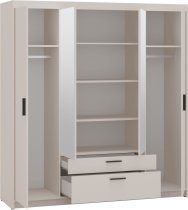 Stolarz Lempert - Kleiderschrank Elena BP04 mit Spiegel – Sandbeige