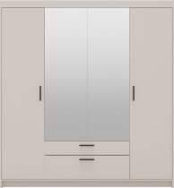 Stolarz Lempert - Kleiderschrank Elena BP04 mit Spiegel – Sandbeige