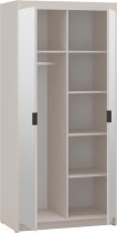 Stolarz Lempert - Kleiderschrank Elena 2D mit Spiegel – sandbeige