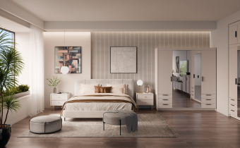 Stolarz Lempert - Kleiderschrank Elena BP04 6S – sandbeige