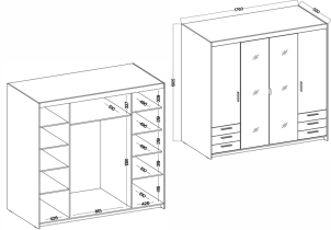 Stolarz Lempert - Garderobenschrank Elena DO04 6S – geölte Eiche
