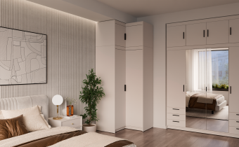 Stolarz Lempert - Obere Eckvitrine Elena NAEL NARBP02 – sandbeige