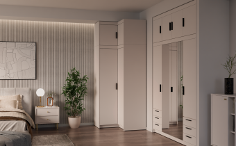 Stolarz Lempert - Obere Eckvitrine Elena NAEL NARBP02 – sandbeige