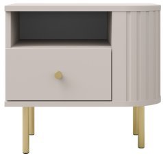 Nachttisch Ovalio – sandbeige