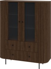 Große Vitrine Ovalio 2F2S – Eiche Dunin