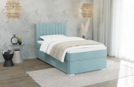 Boxspringbett Bunny - 100x200 cm - Stoff Cloud