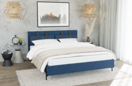 Bett Tulsa - 90x200 cm - Stoff Cloud