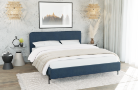 Bett Barker - 90x200 cm - Stoff Run Again