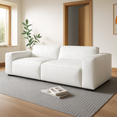 Großes Schlafsofa Sirpio - weißes Kunstleder Atos 125