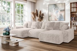 Wohnlandschaft in U-Form Luma Small - Stoff Cremona