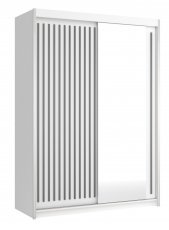 Kleiderschrank mit Schiebetüren Royal 150 - weiß/grau