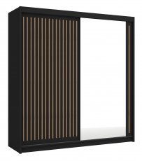 Kleiderschrank mit Schiebetüren Royal 200 - schwarz/Votan