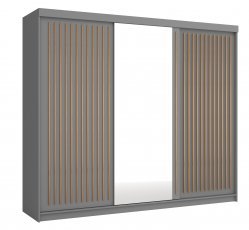 Kleiderschrank mit Schiebetüren Royal 250 - grau/Votan