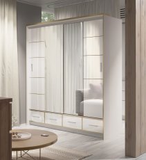 Kleiderschrank mit Schiebetüren Sevilla LED 200 - weiß