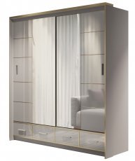 Kleiderschrank mit Schiebetüren Sevilla LED 200 - grau