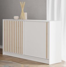 Kommode Royal - weiß/Eiche Votan