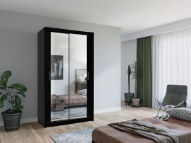 Kleiderschrank Lux 120 cm - schwarz