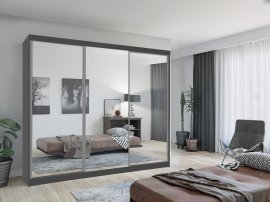 Kleiderschrank Lux 250 cm - grau